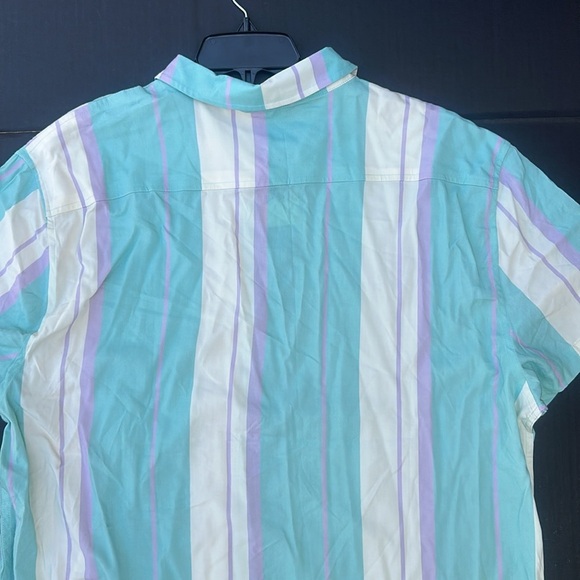 New GUESS Color Block Stripe Button Down Mens Shirt SZ XXL - Picture 6 of 7